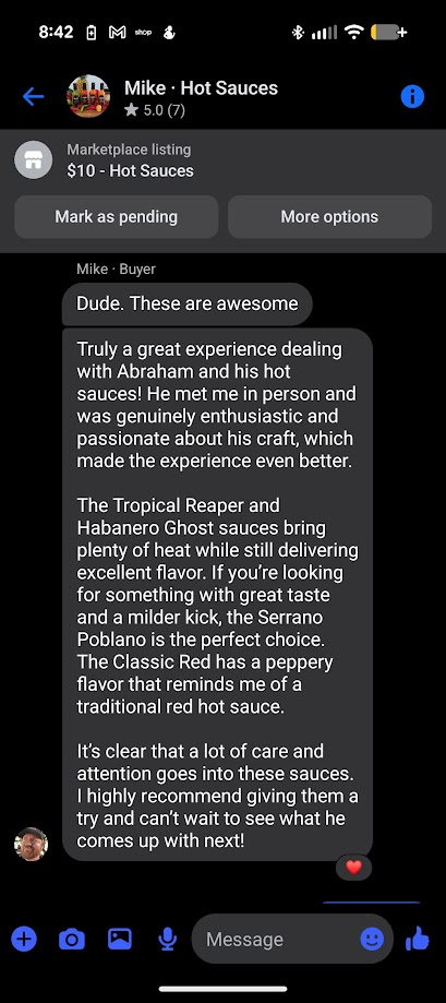 Customer review of Brohams Sauce from Mike — 5 stars